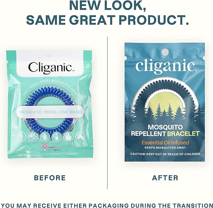 Pulseras repelentes de mosquitos Cliganic (paquete de 10)