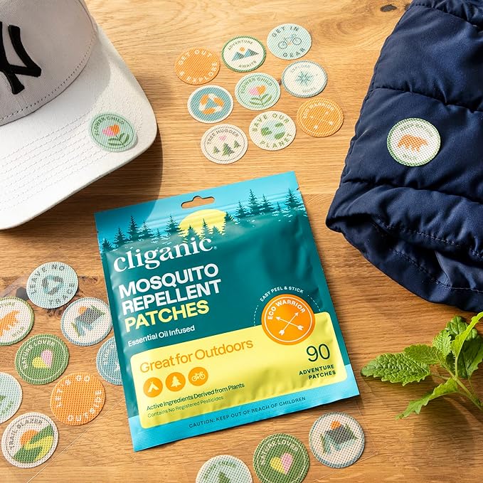 Pegatinas repelentes de mosquitos Cliganic (paquete de 90)