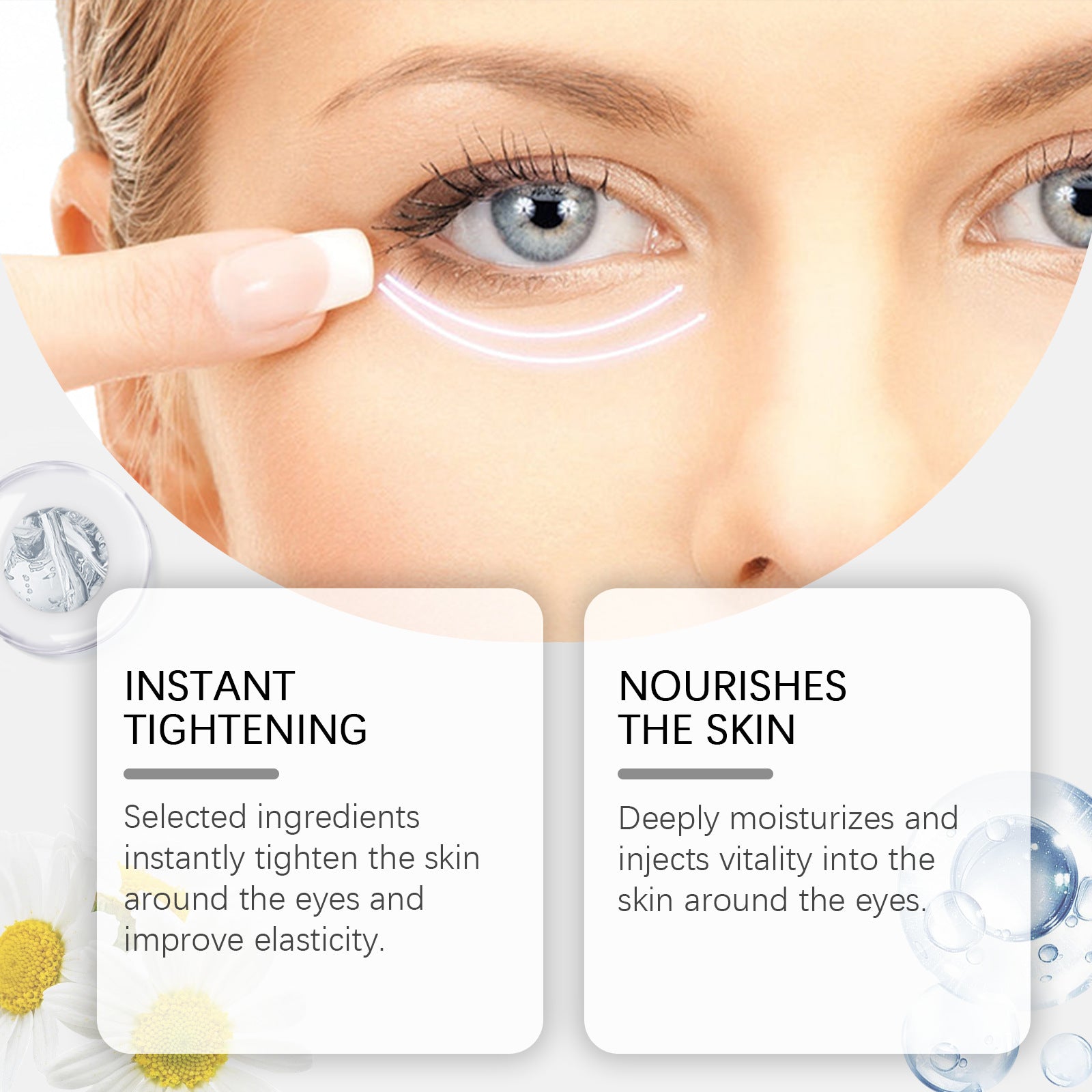 Masajeador de ojos con péptidos reafirmantes
