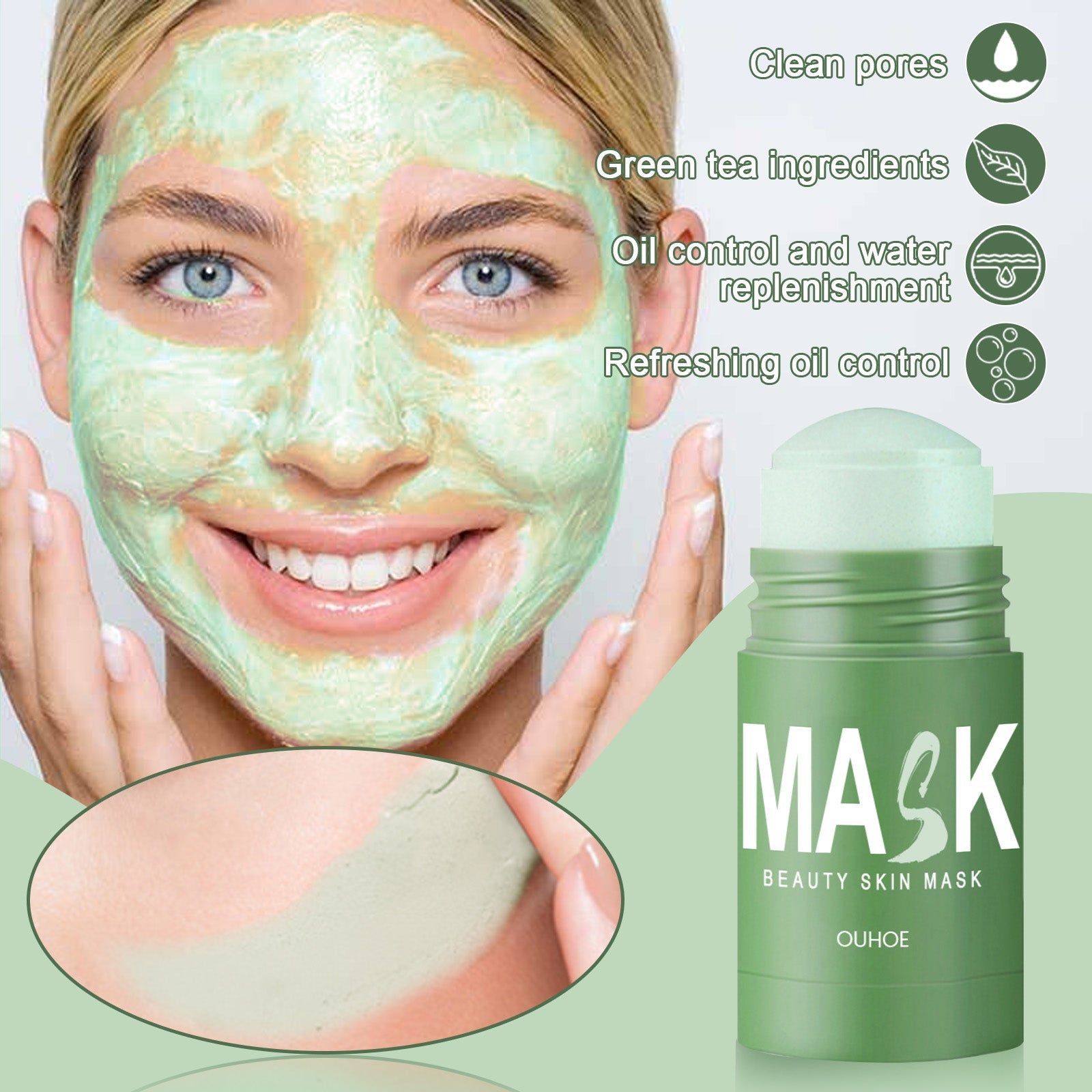 Mascarilla de belleza de té verde