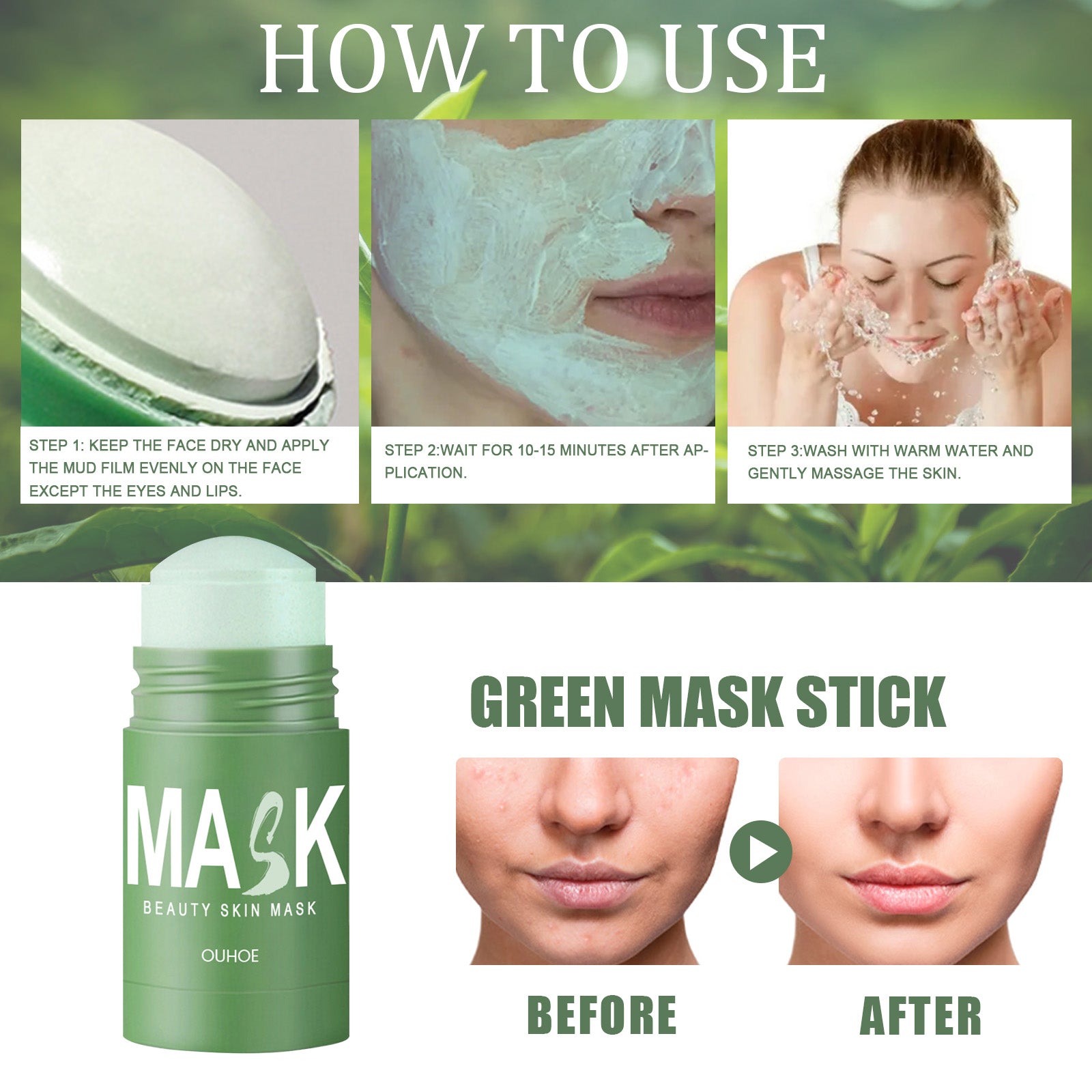 Mascarilla de belleza de té verde