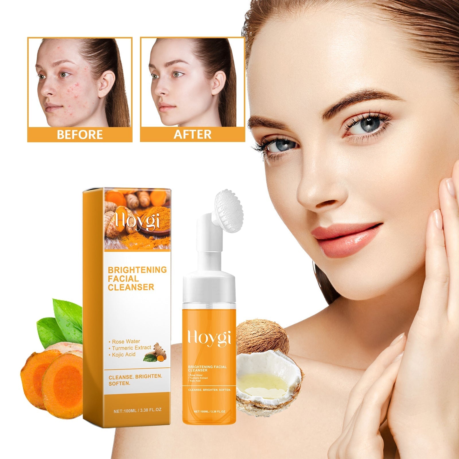 Limpiador facial iluminador con cúrcuma