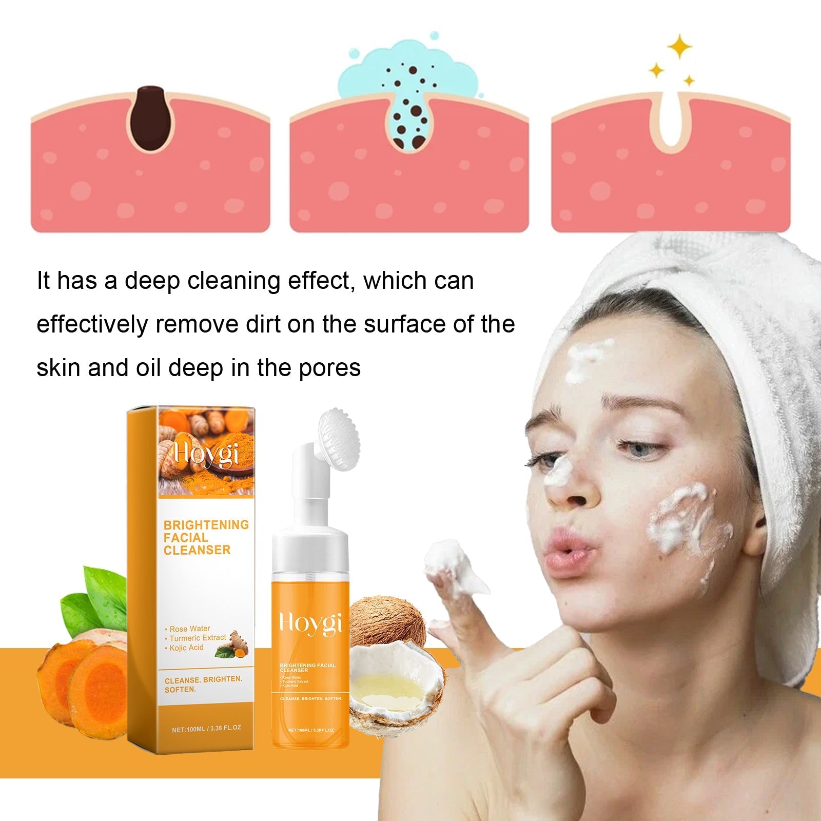 Limpiador facial iluminador con cúrcuma