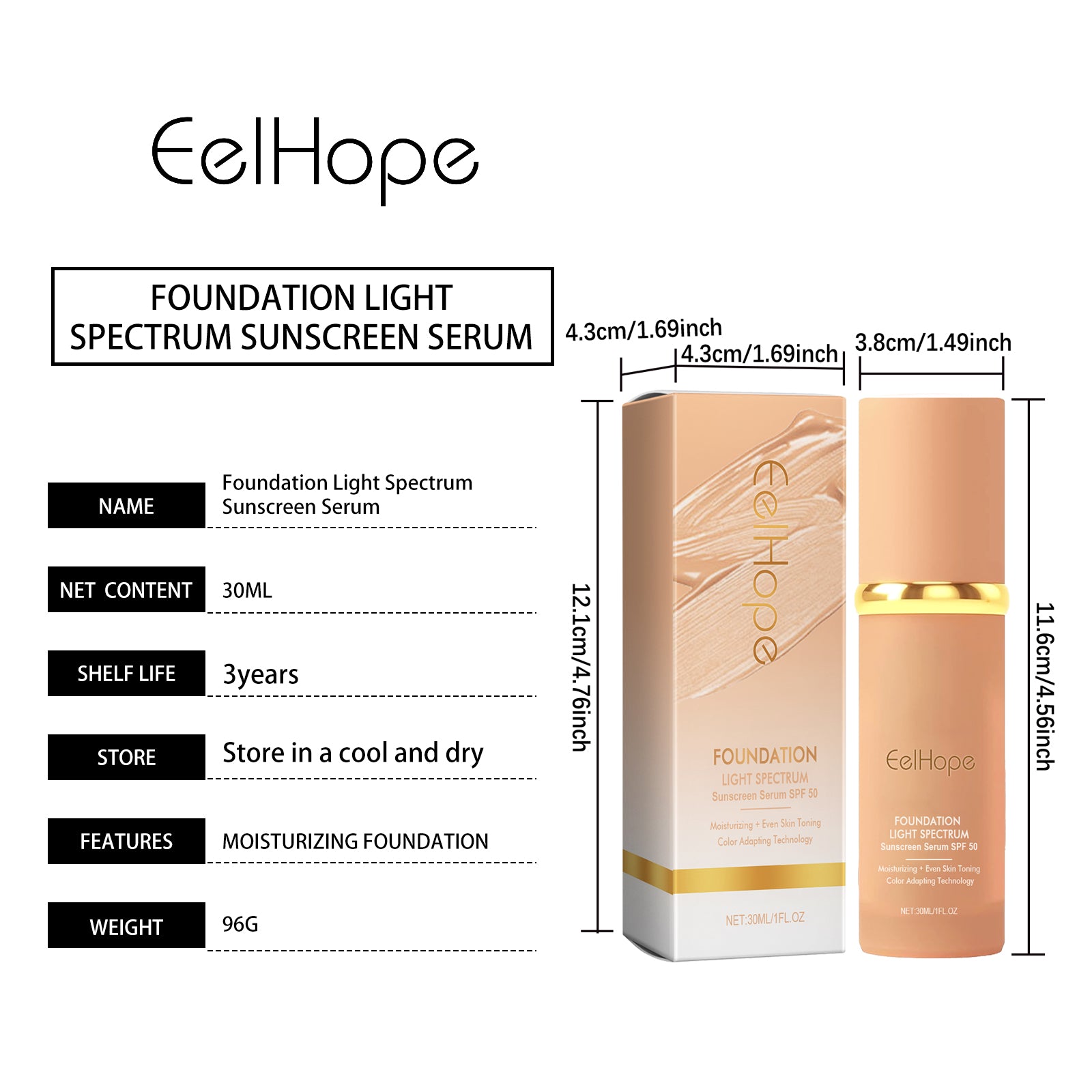 Base de maquillaje Eelhope Warm Glow