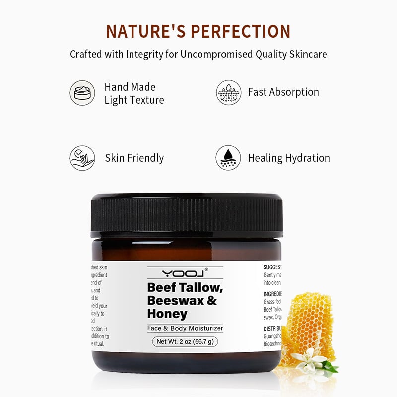 Hidratante facial de sebo de res, cera de abejas y miel