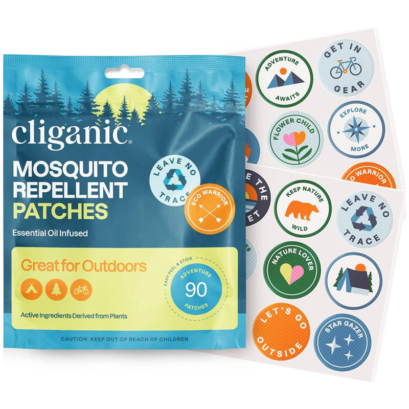 Pegatinas repelentes de mosquitos Cliganic (paquete de 90)