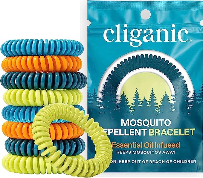 Pulseras repelentes de mosquitos Cliganic (paquete de 10)