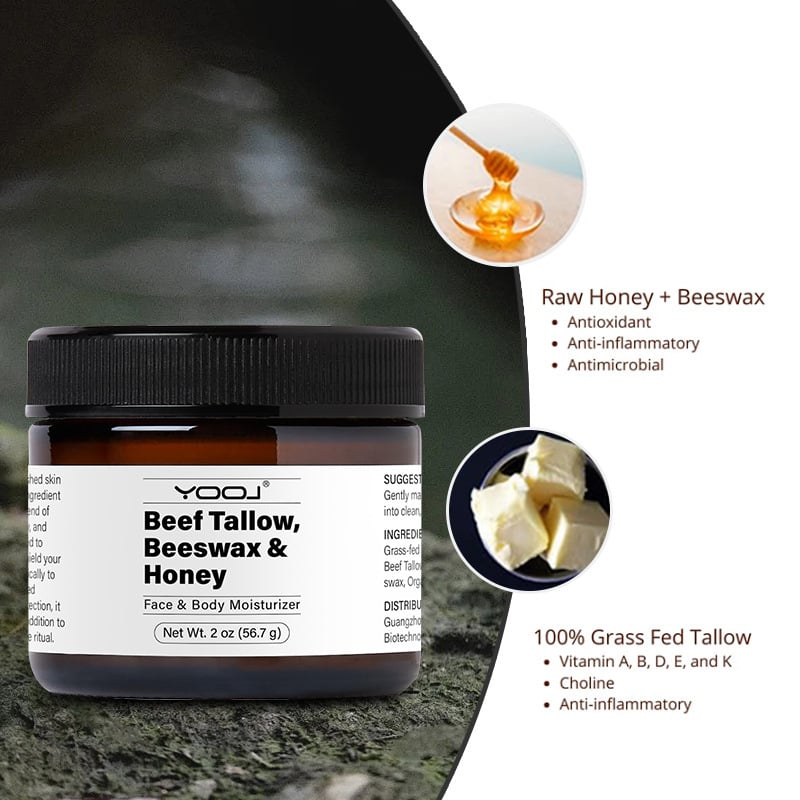 Hidratante facial de sebo de res, cera de abejas y miel