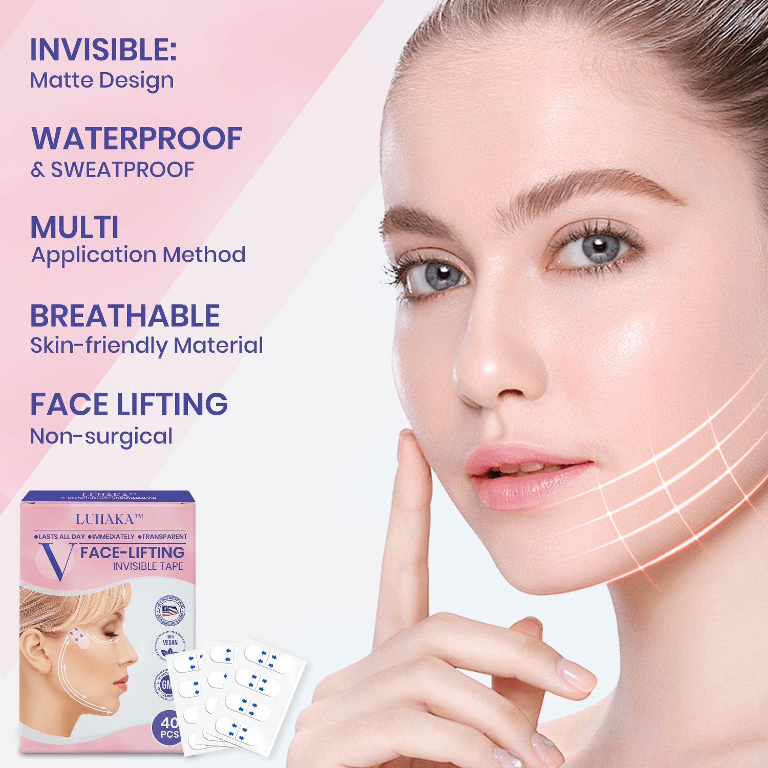 Luhaka™ V-Face Lifting Invisible Adhesive Tape 2
