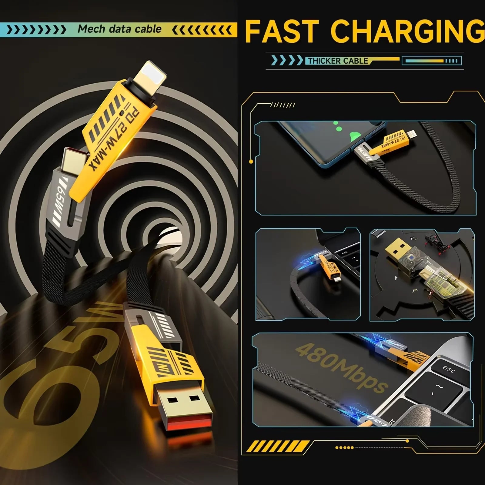 4 in 1 Fast Charging Cable ⚡