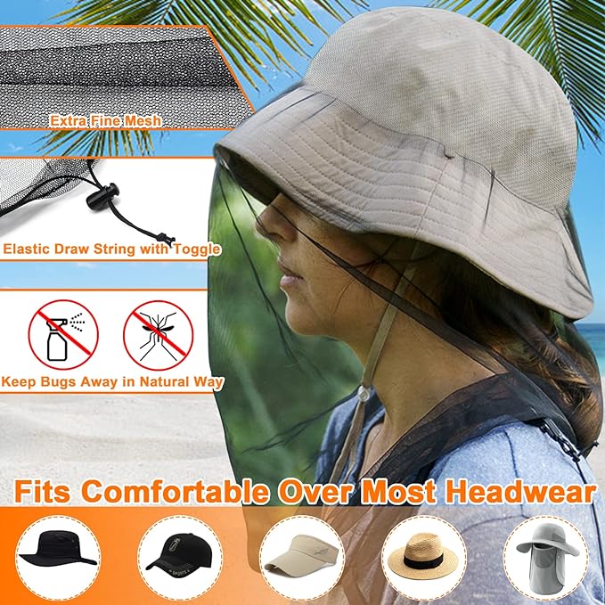 Benvo Mosquito Head Net Mesh Face Neck Fly