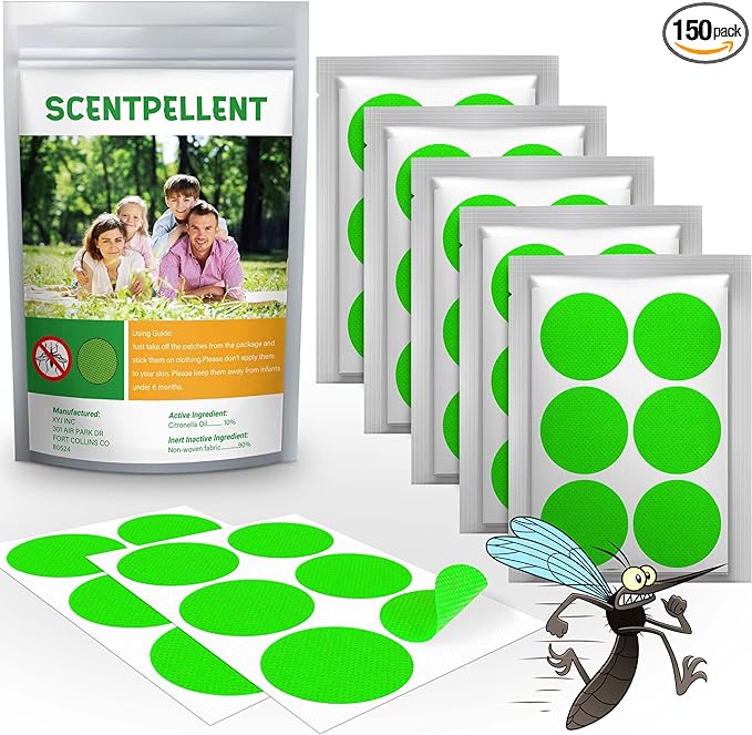 Scentpellent 150 Pack Mosquito Stickers for Kids and Adults