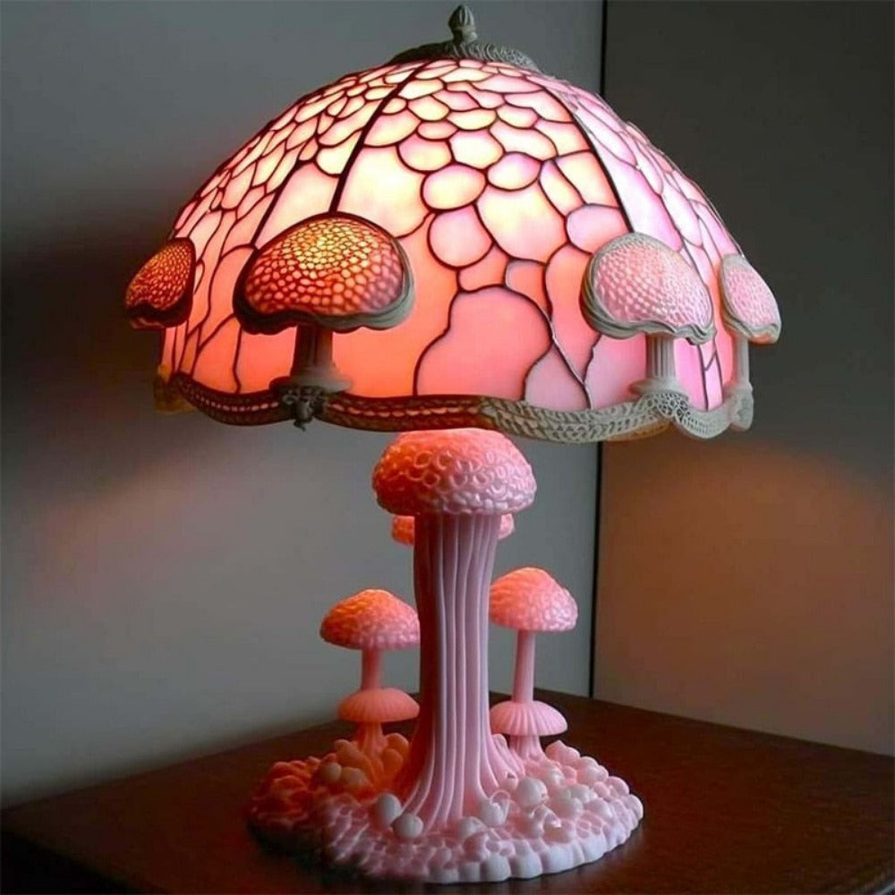 Stained Glass Mushroom Table Lamp (9 Styles)